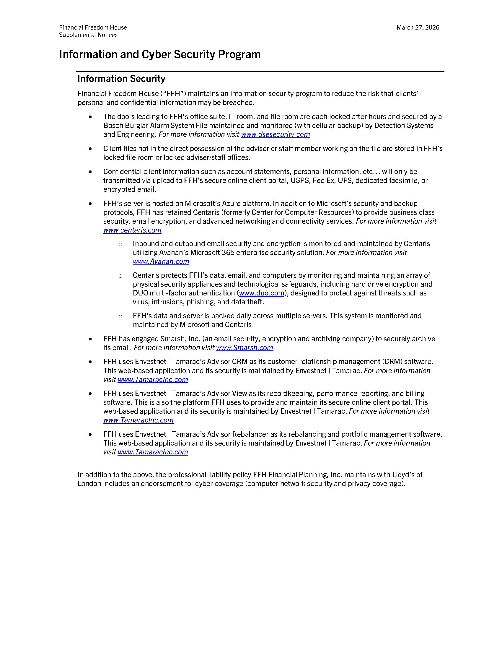 Information and Cyber Security Program